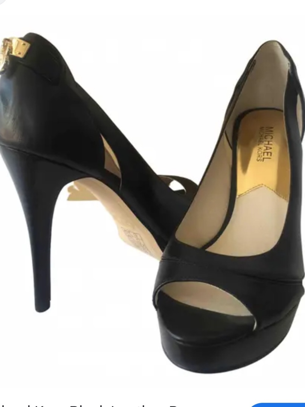 MICHAEL Michael Kors Hamilton Black Peep-Toe Platform Pumps size 9